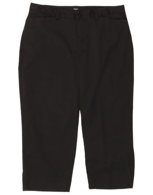 Pantaloni Capri a vita alta da donna Dockers US 18 2XL W38 L23 Cotone nero