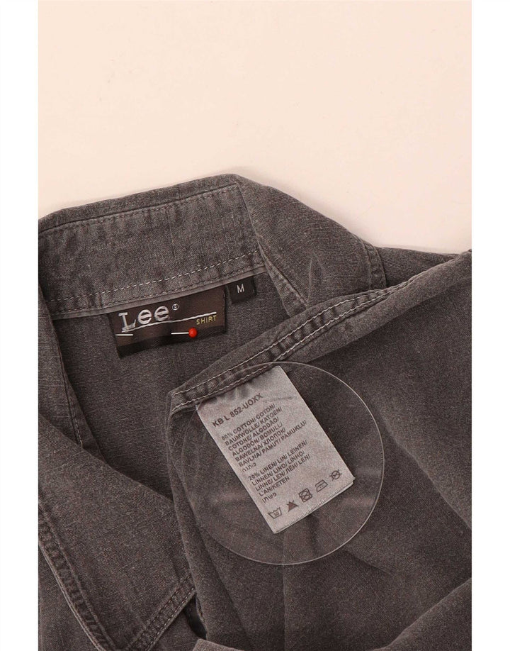 Camicia militare a maniche corte da uomo Lee in cotone grigio medio