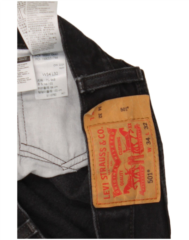 Levi's Uomo 501 Jeans dritti W34 L32 Cotone Nero