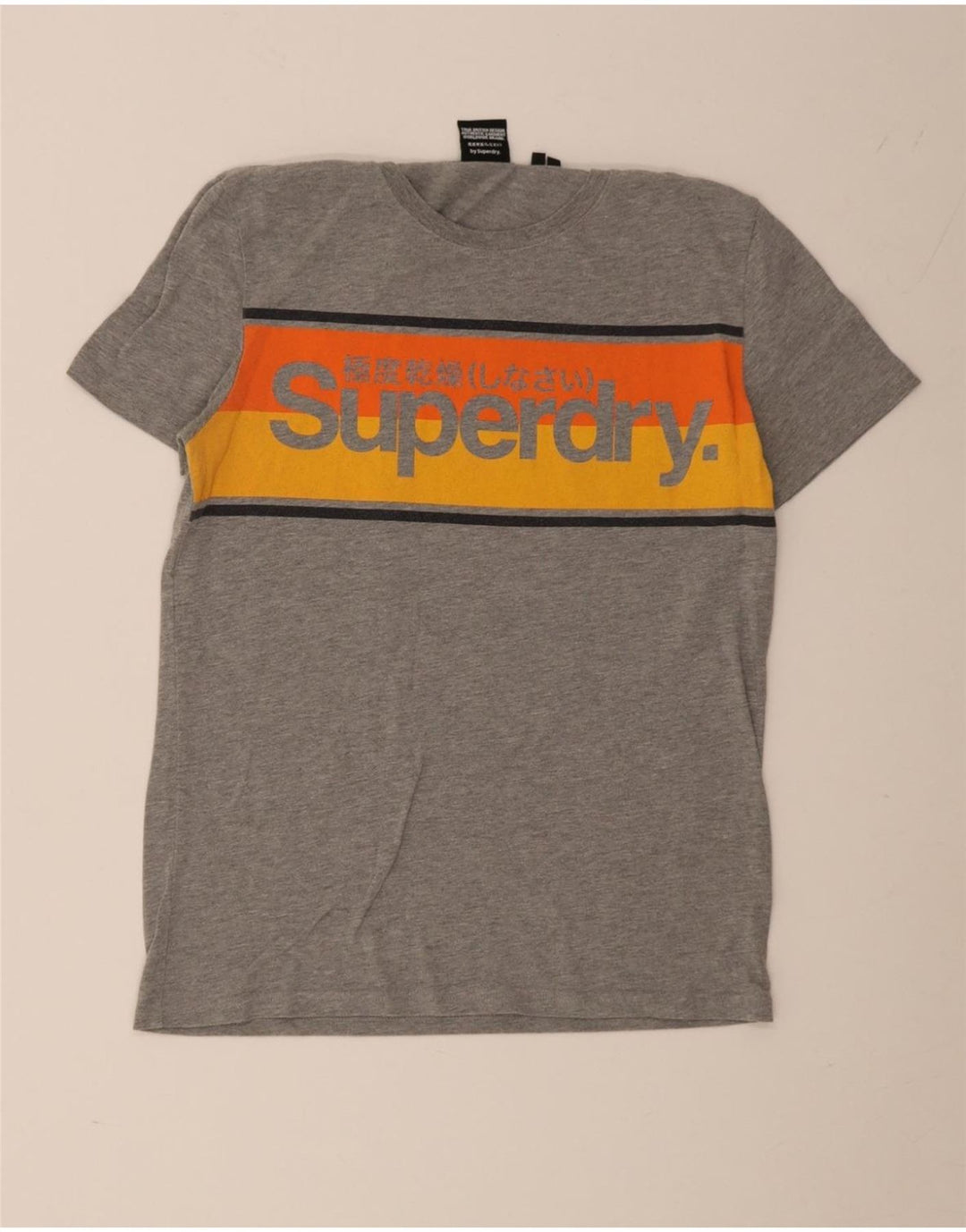 T-shirt grafica da uomo Superdry Top in cotone color block grigio medio