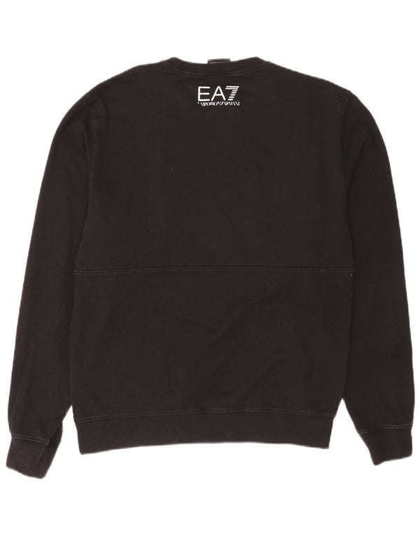 Felpa grafica da uomo Emporio Armani, piccola, in cotone nero
