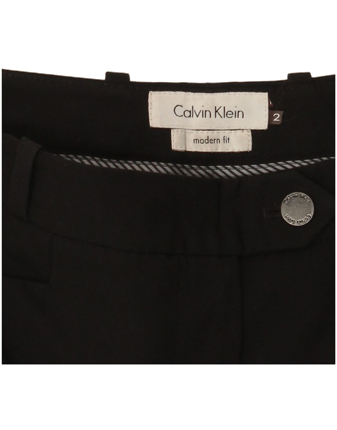 Pantaloni da completo da donna CALVIN KLEIN Modern Fit US 2 XS W30 L30 Nero