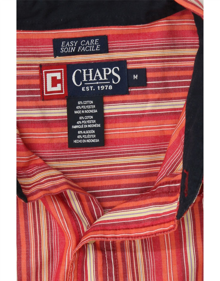 CHAPS Mens Shirt Medium Red Striped Cotton Vintage Chaps and Second-Hand Chaps from Messina Hembry 