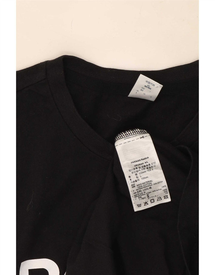 T-shirt grafica da uomo Reebok Top grande in cotone nero