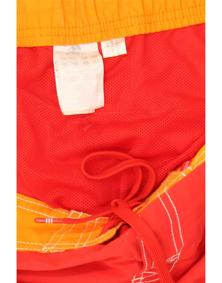 Pantaloncini da bagno grafici da uomo Adidas in poliestere color block rosso medio
