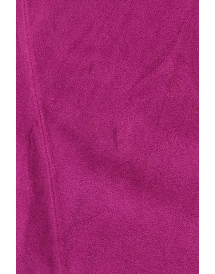 EDDIE BAUER Maglione in pile da donna con collo con zip UK 16 Grande poliestere viola
