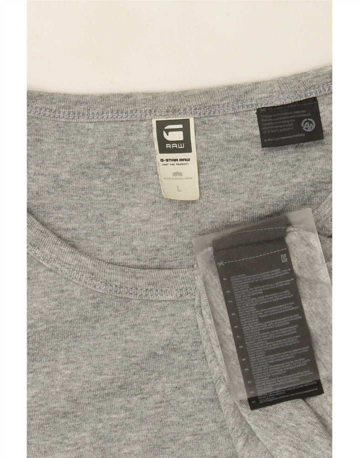 Top da uomo G-Star a maniche lunghe in cotone chiazzato grigio grande