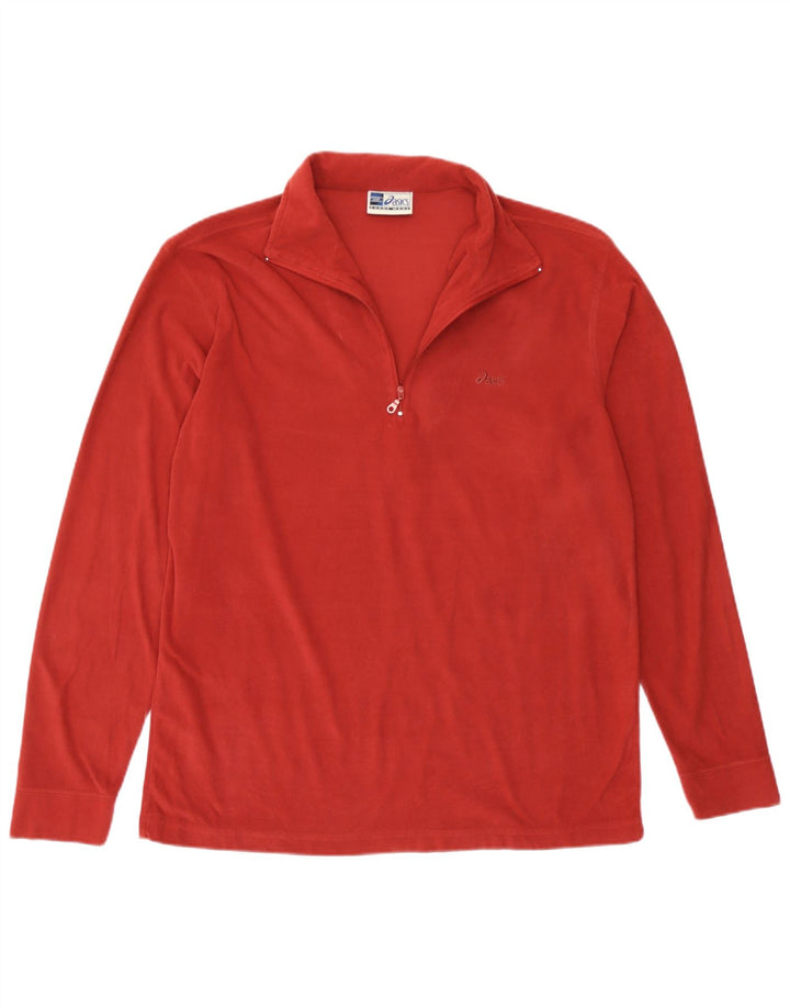 Maglione in pile da uomo Asics con zip e collo in poliestere bordeaux medio