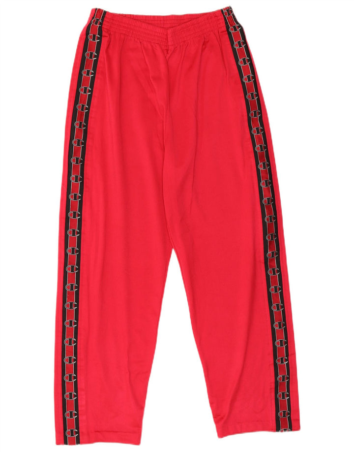 CHAMPION Pantaloni da tuta con grafica corta da donna UK 16 Large Rosso Poliestere