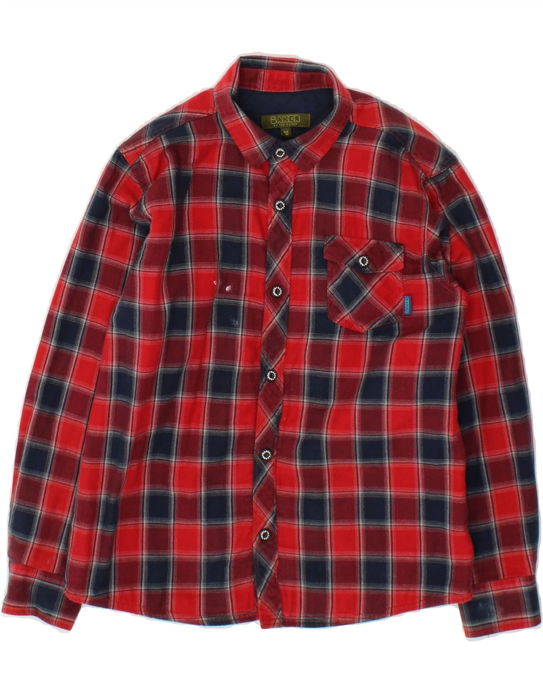 TED BAKER Boys Flannel Shirt 9-10 Years Red Check Cotton Vintage Ted Baker and Second-Hand Ted Baker from Messina Hembry 