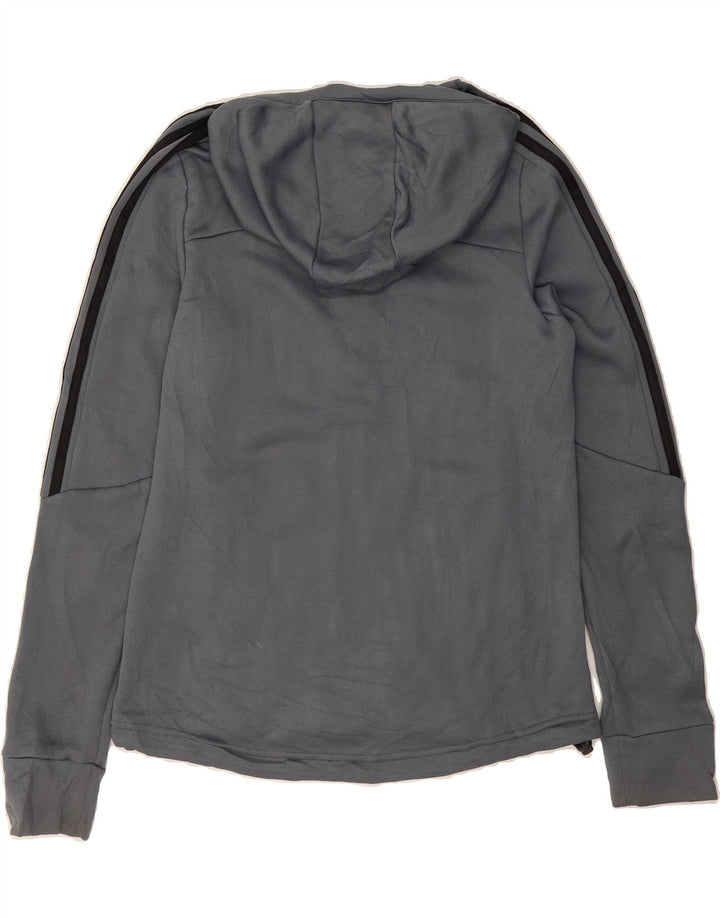 ADIDAS Mens Climawarm Graphic Zip Hoodie Sweater Medium Grey Polyester Vintage Adidas and Second-Hand Adidas from Messina Hembry 