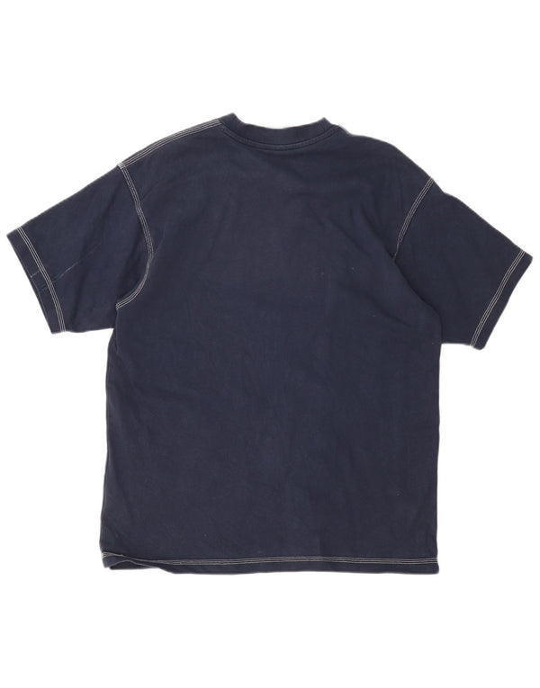 T-shirt da uomo Adidas Top media in cotone blu navy