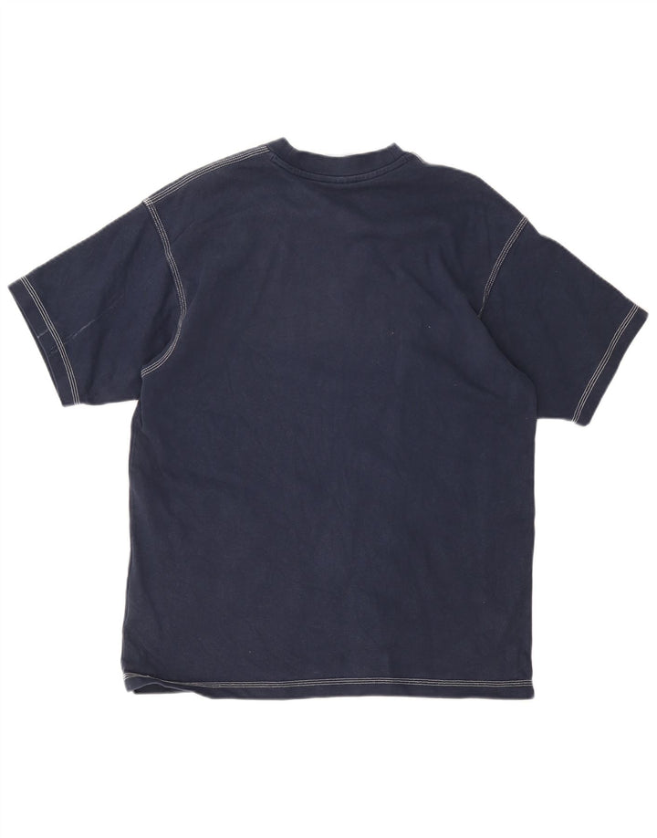T-shirt da uomo Adidas Top media in cotone blu navy