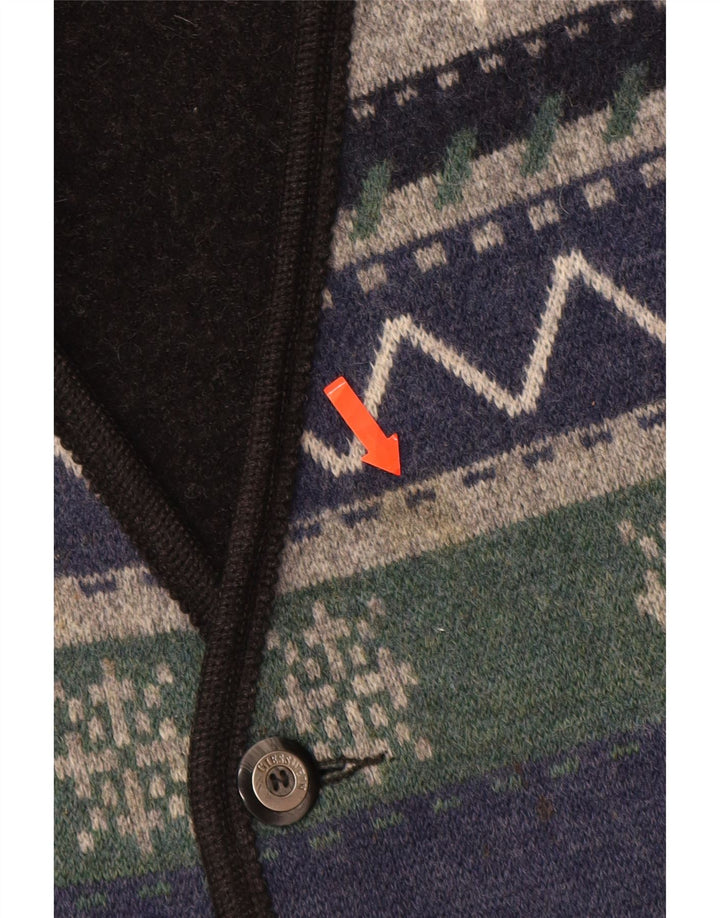 GIESSWEIN Gilet da uomo UK 48 Lana geometrica multicolore media