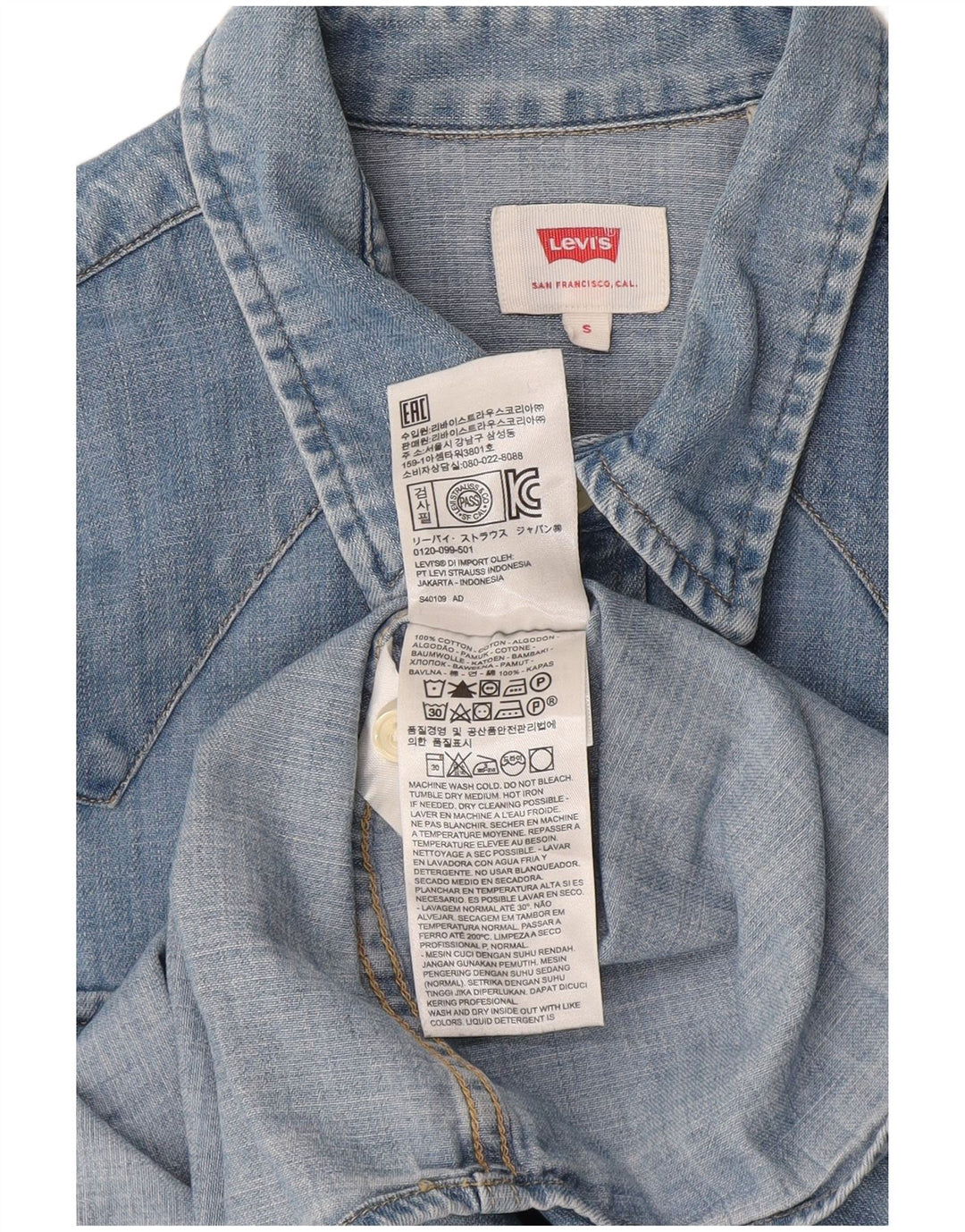 Camicia di jeans da uomo Levi's Small Cowboy in cotone blu