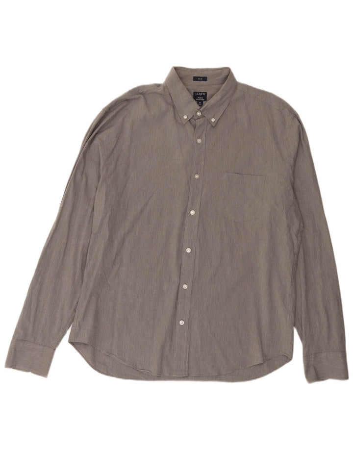 Camicia slim da uomo J. CREW XL in cotone grigio