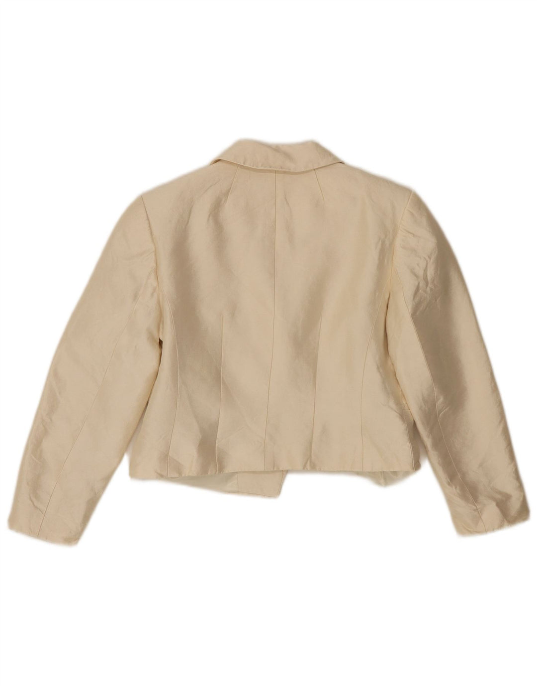 Giacca blazer corta da donna a 2 bottoni Hobbs UK 10 piccola lana bianco sporco