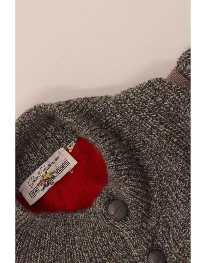 Gabriella Frattini Maglione Cardigan Uomo IT 52 Large Grigio Chiazzato