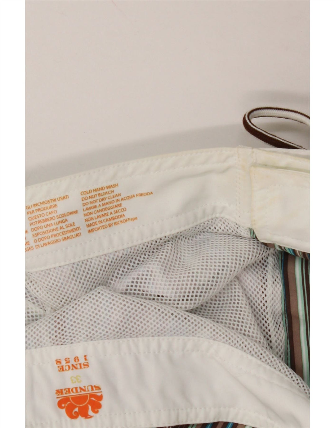 Pantaloncini da bagno da uomo SUNDEK Poliestere a righe multicolori medi