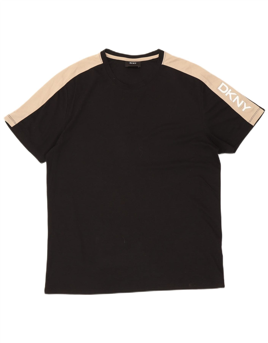T-shirt grafica da uomo DKNY Top grande in cotone color block nero
