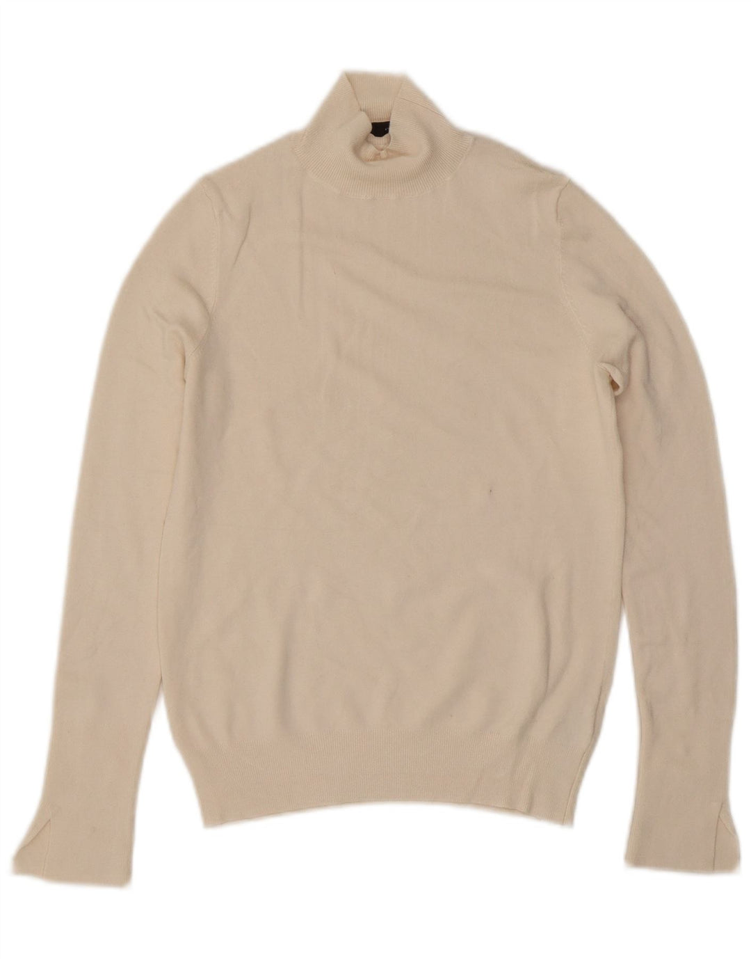 Maglione a collo alto da donna Zara UK 10 piccolo in viscosa bianco sporco