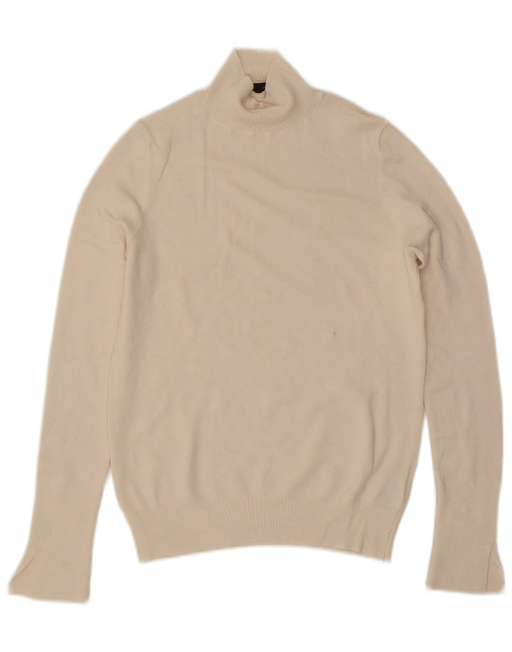 Maglione a collo alto da donna Zara UK 10 piccolo in viscosa bianco sporco