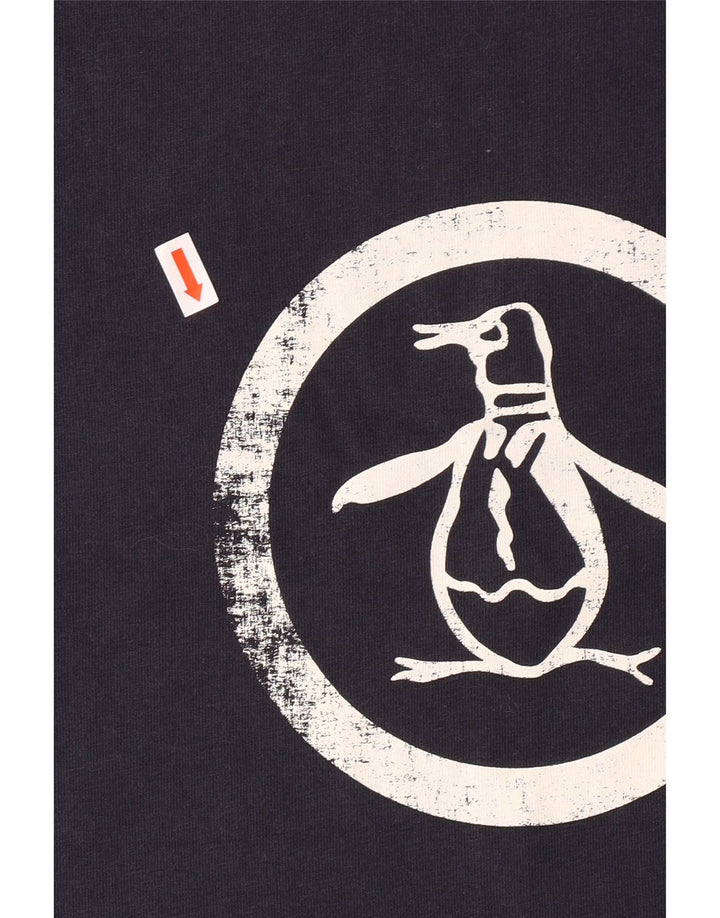 PENGUIN T-shirt grafica da uomo Top in cotone blu navy medio