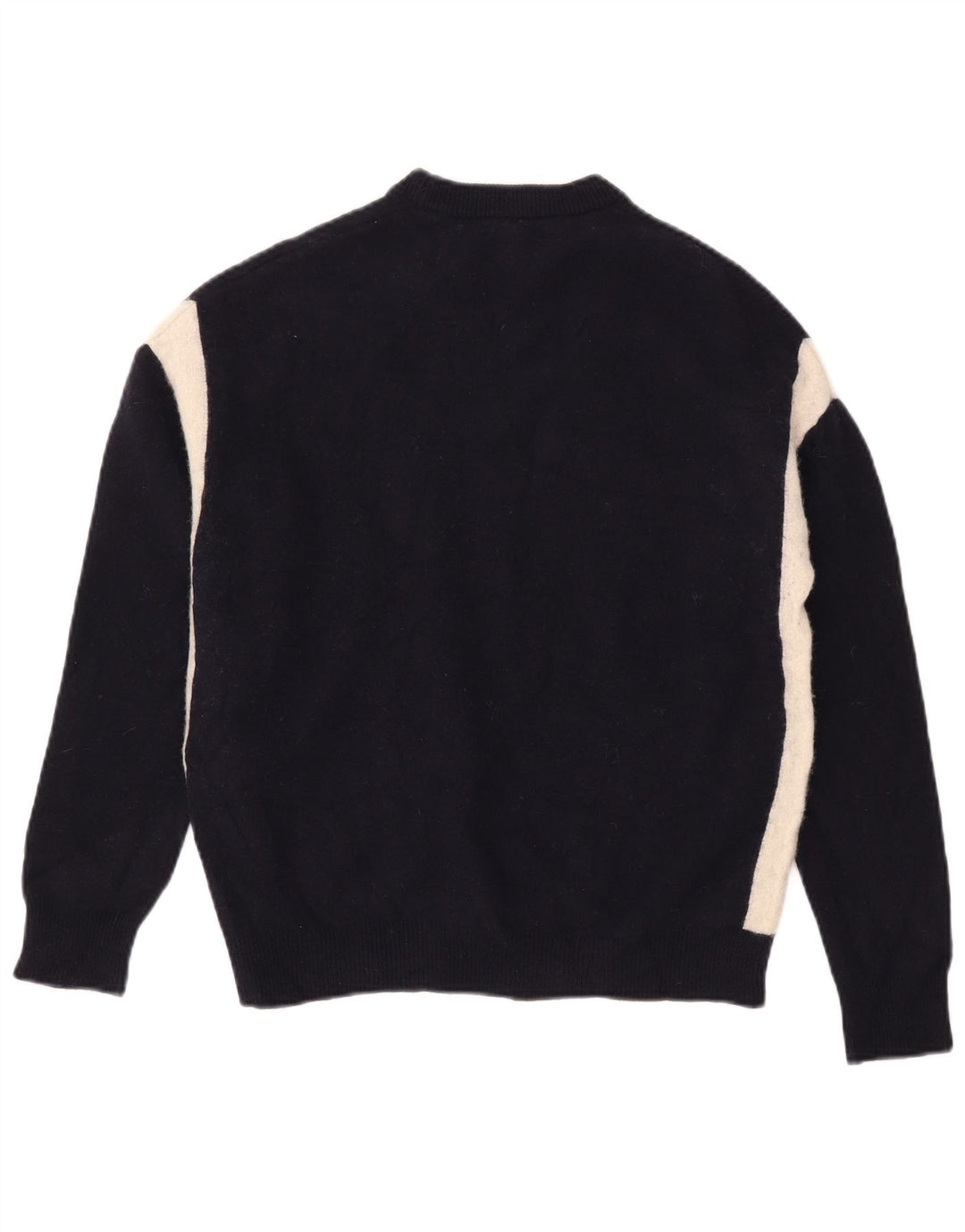 Maglione da uomo girocollo Reiss in lana color block medio blu navy