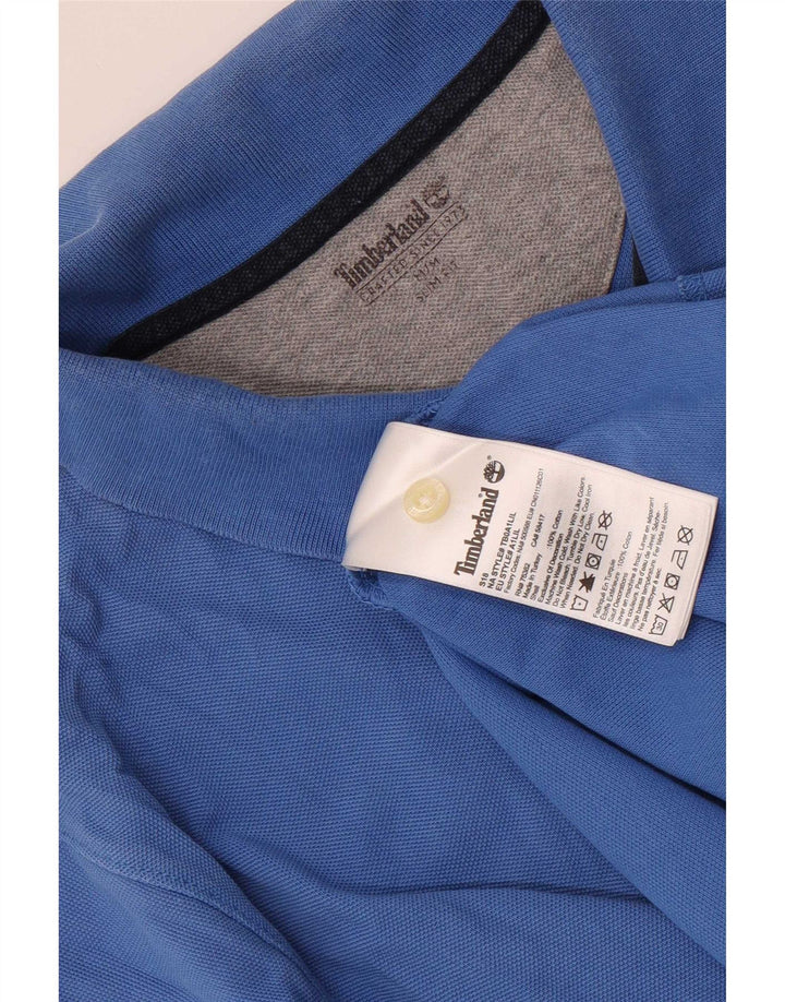 Polo Timberland da uomo slim fit in cotone blu medio