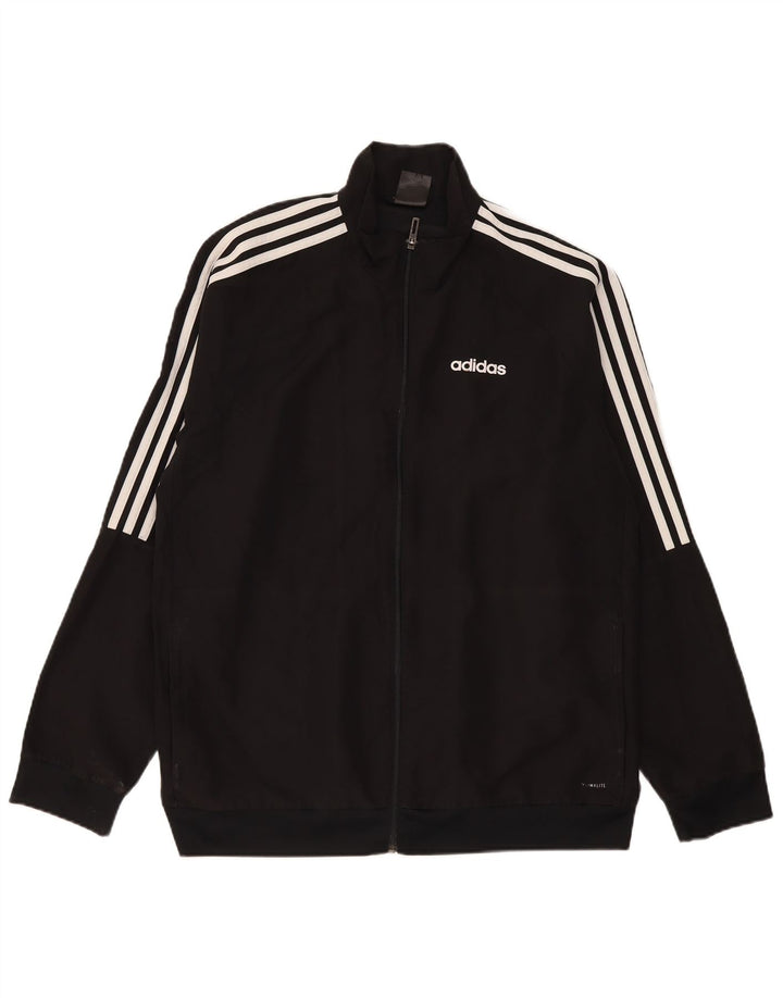 Giacca da allenamento Adidas Climalite da uomo, grande, in poliestere nero