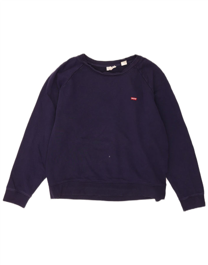Levi's Felpa da uomo Maglione grande in cotone blu navy