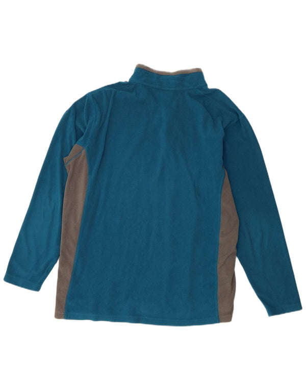 Maglione in pile da uomo Columbia con zip e collo XL in poliestere color block blu
