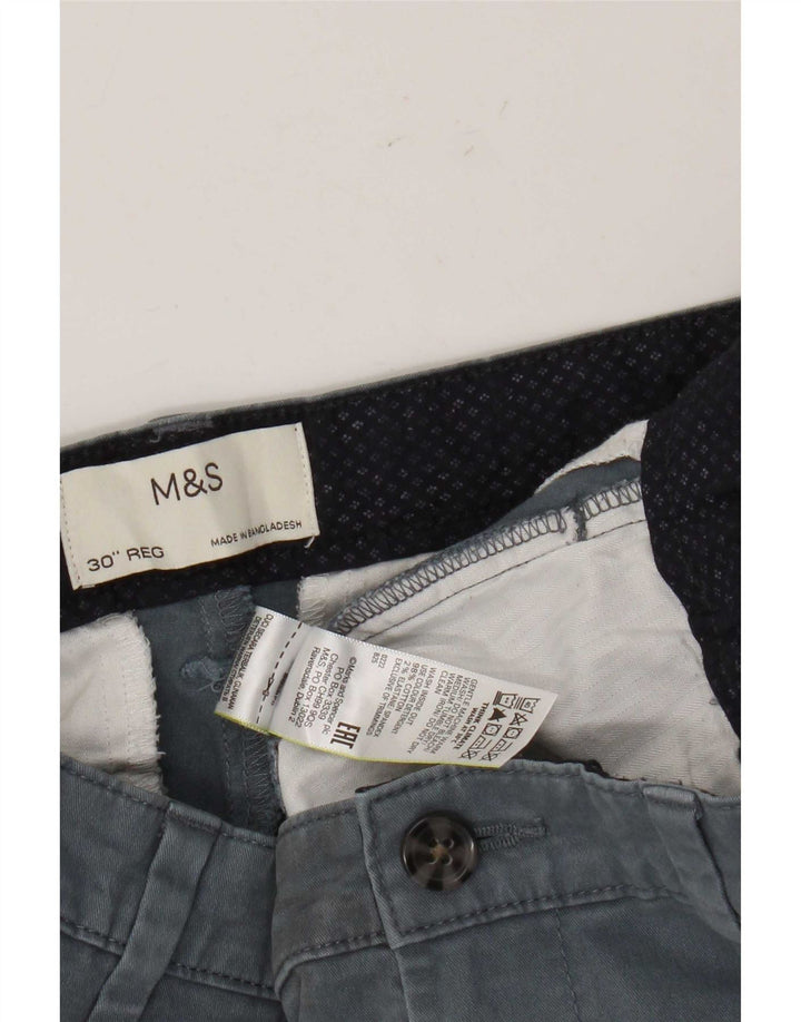 Pantaloncini chino da uomo Marks & Spencer W30 cotone blu medio