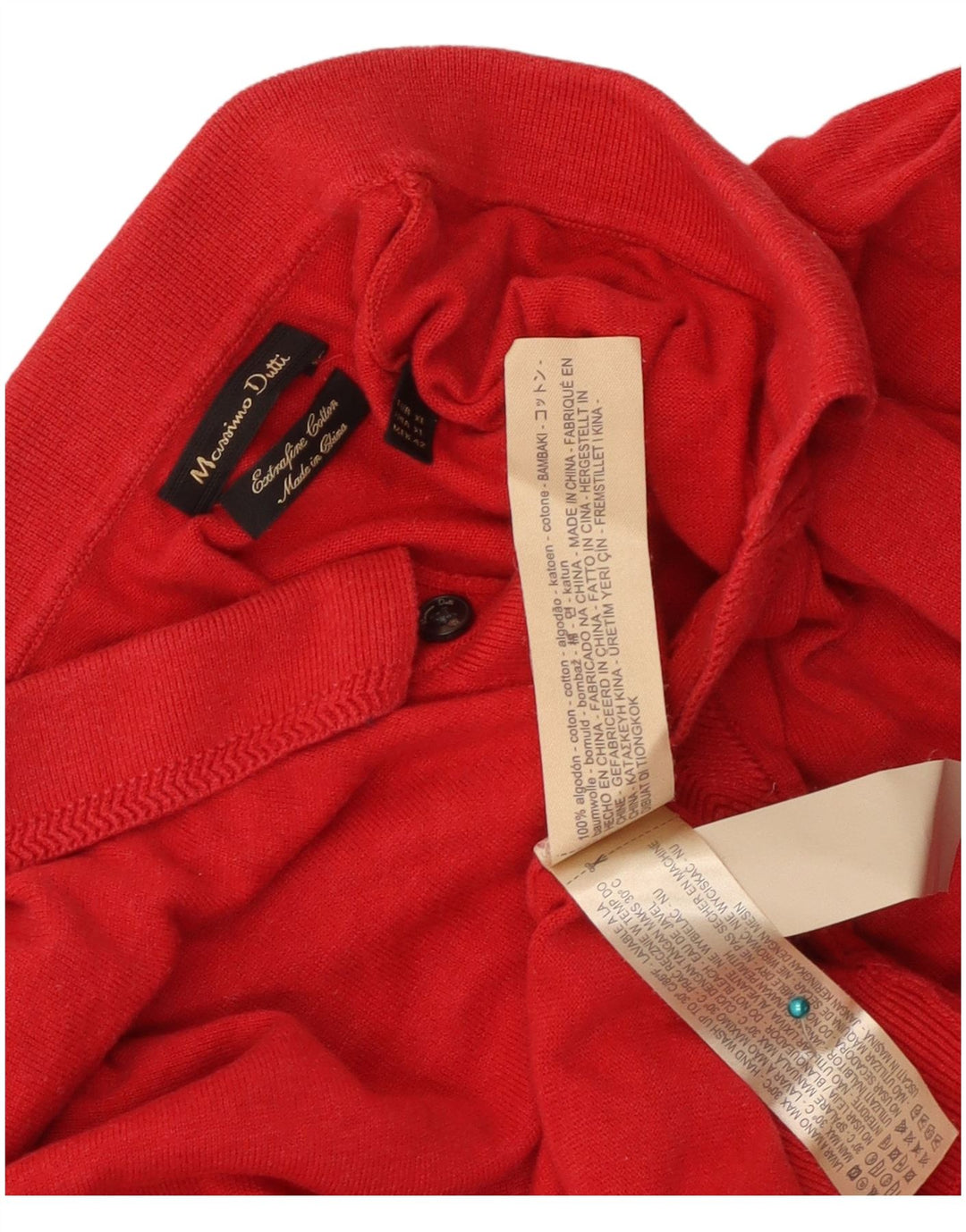 Massimo Dutti Maglione da uomo con collo alto XL in cotone rosso