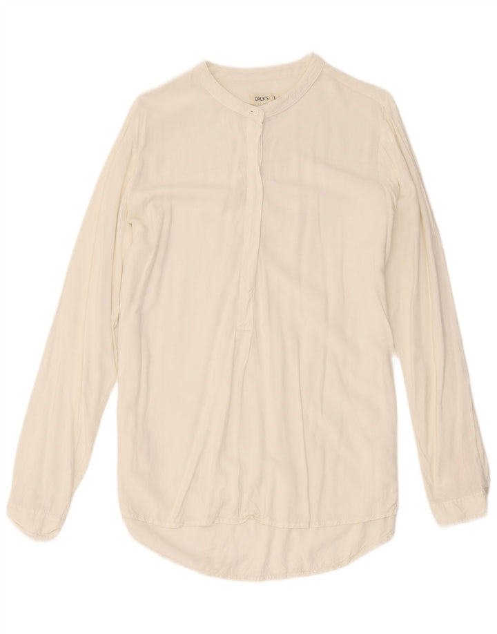 Camicia pullover lunga da donna di Dack UK 16 Large Rayon bianco sporco