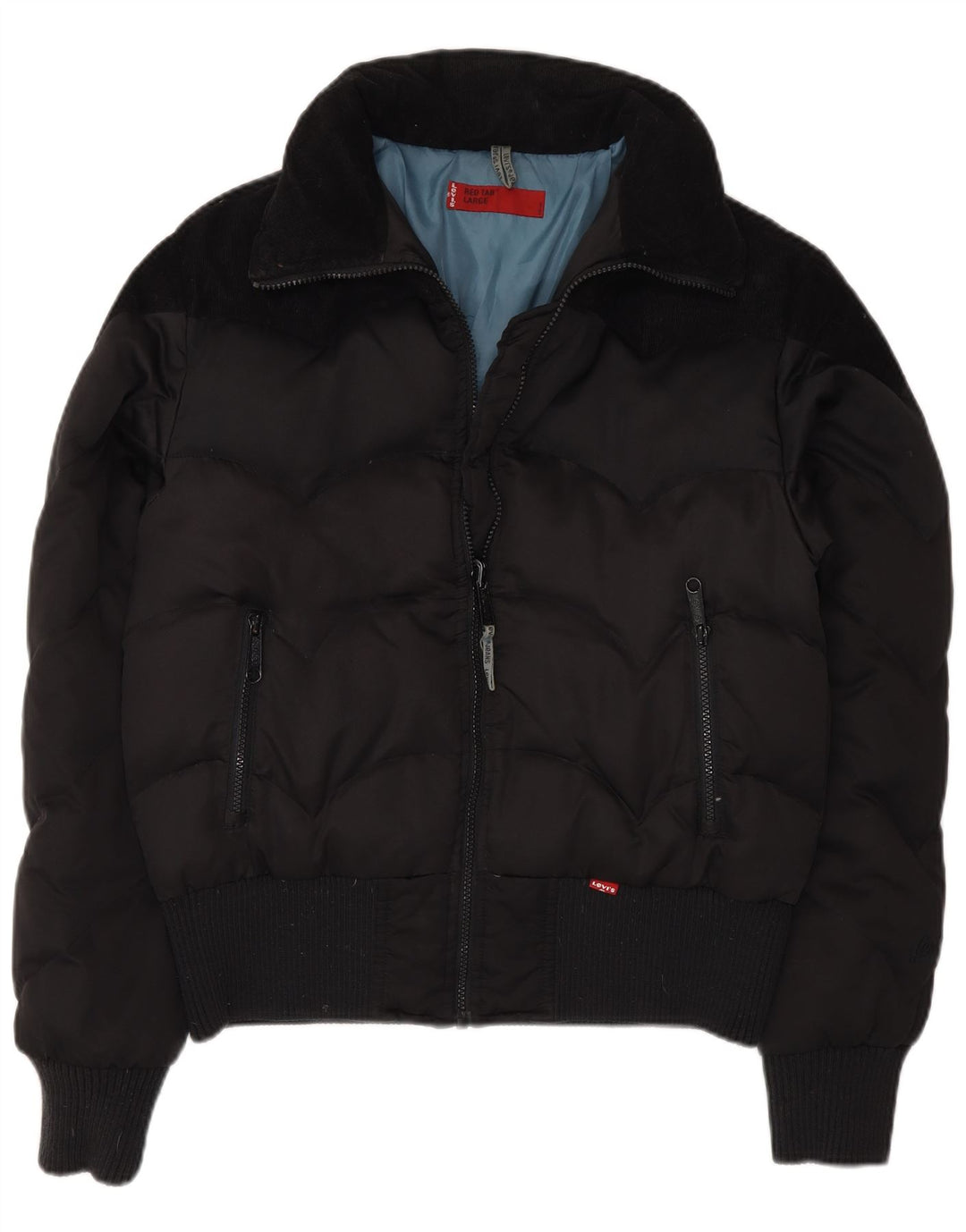 Giacca bomber imbottita da donna Levi's UK 16 grande poliestere nero