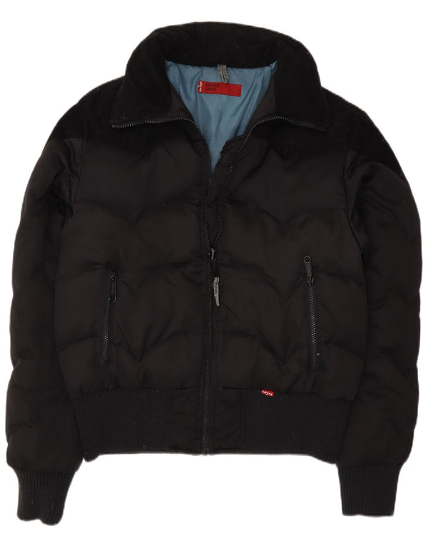 Giacca bomber imbottita da donna Levi's UK 16 grande poliestere nero