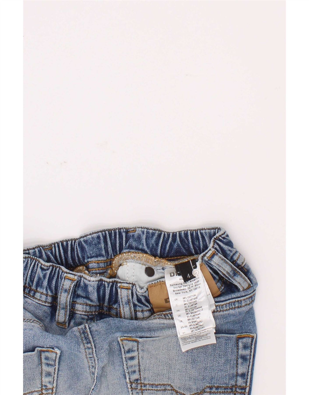 Pantaloncini di jeans invecchiati Diesel da bambino 3-4 anni W20 in cotone blu