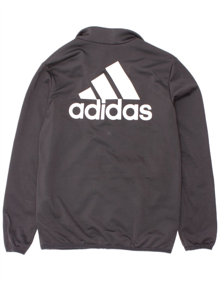 Giacca da ginnastica grafica da ragazzo Adidas 9-10 anni in poliestere nero