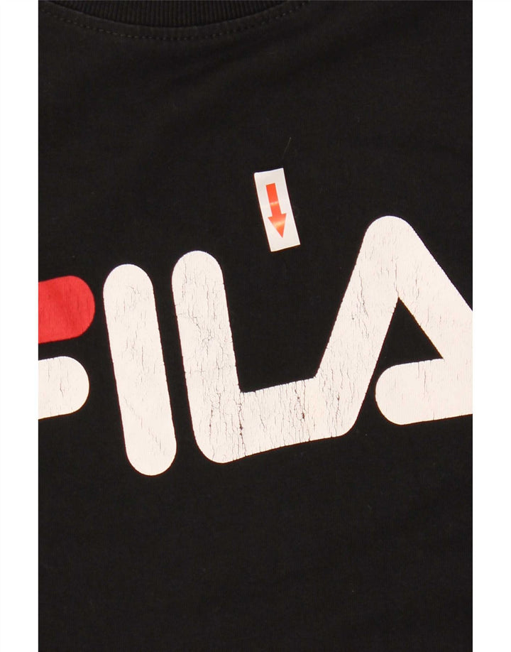 T-shirt grafica da uomo Fila Top in cotone nero medio