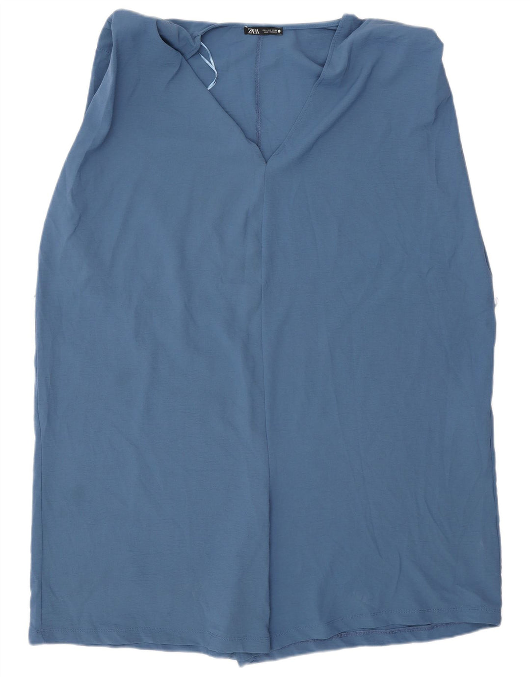 Tutina corta senza maniche da donna Zara UK 16 grande poliestere blu