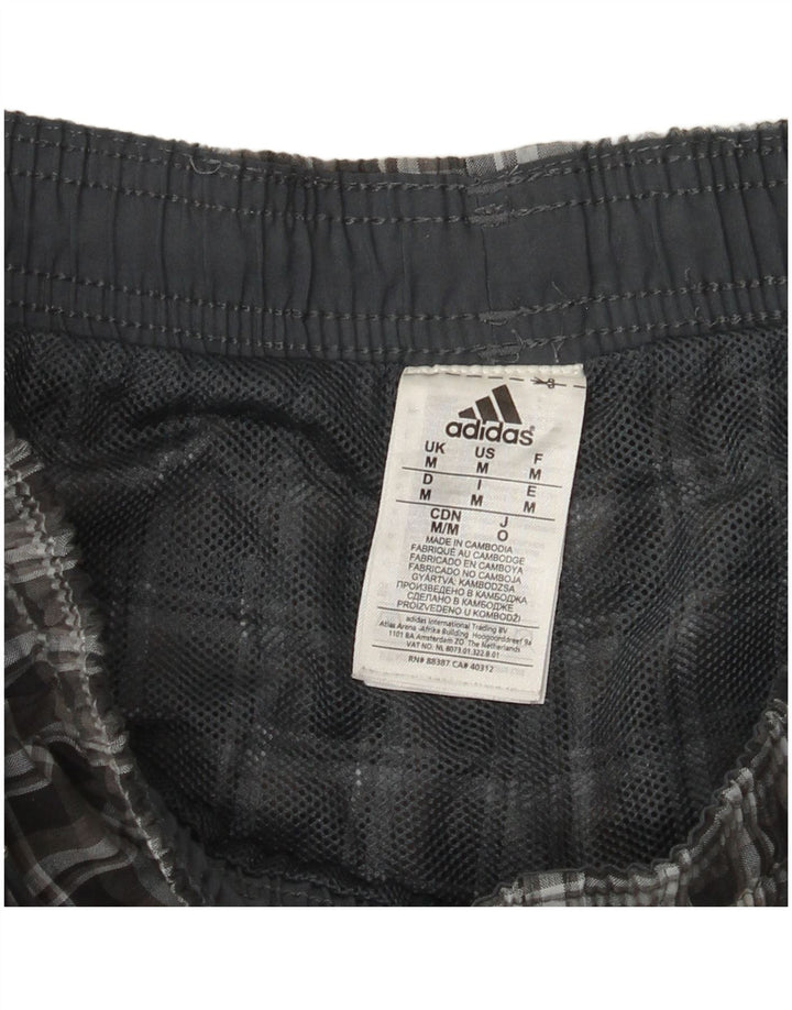 Pantaloncini sportivi Adidas da uomo medio in poliestere a quadri neri