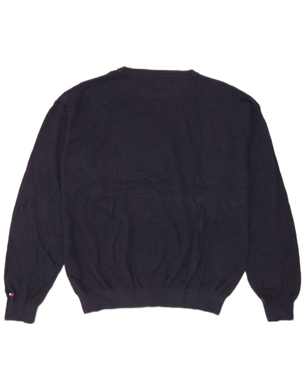 Maglione maglione girocollo da uomo Tommy Hilfiger 2XL cotone blu navy