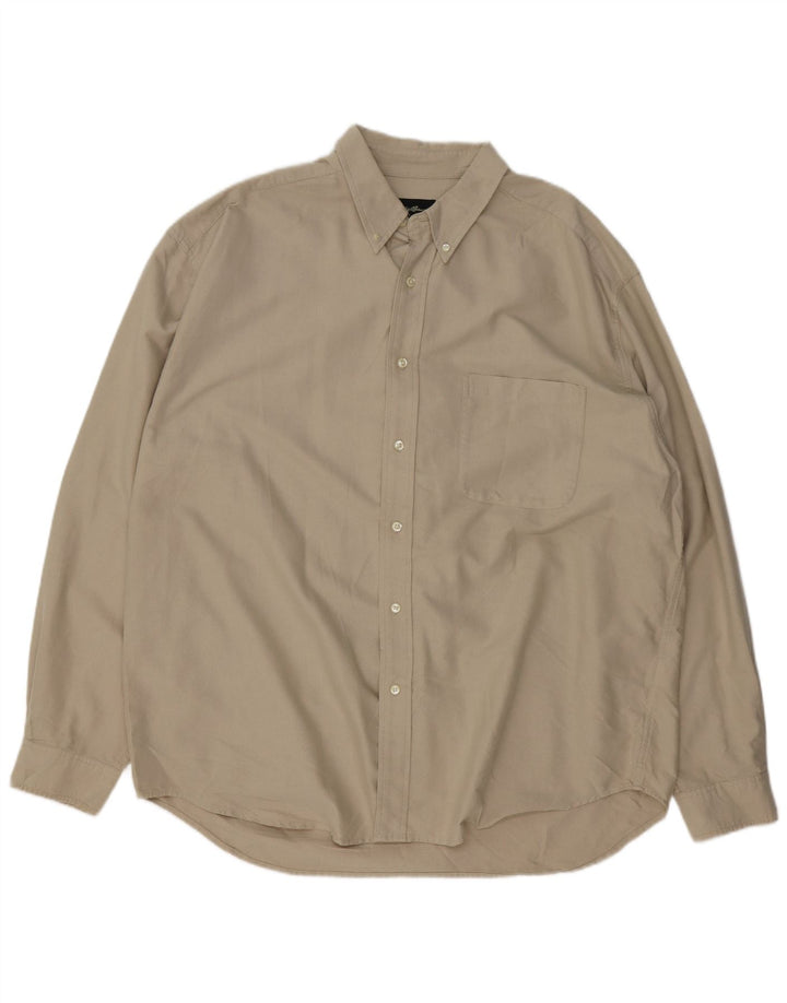 Camicia da uomo EDDIE BAUER XL in cotone beige