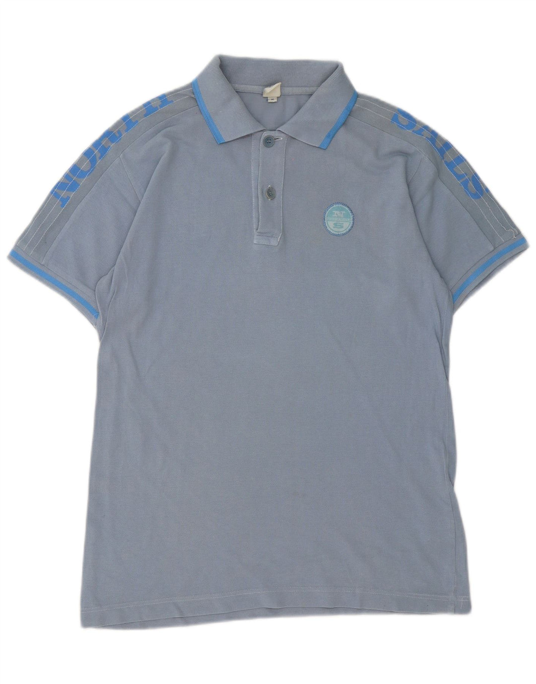 Polo grafica da uomo North Sails in cotone a righe blu medio