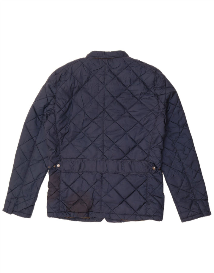 Giacca trapuntata da uomo Zara UK 38 poliestere blu navy medio