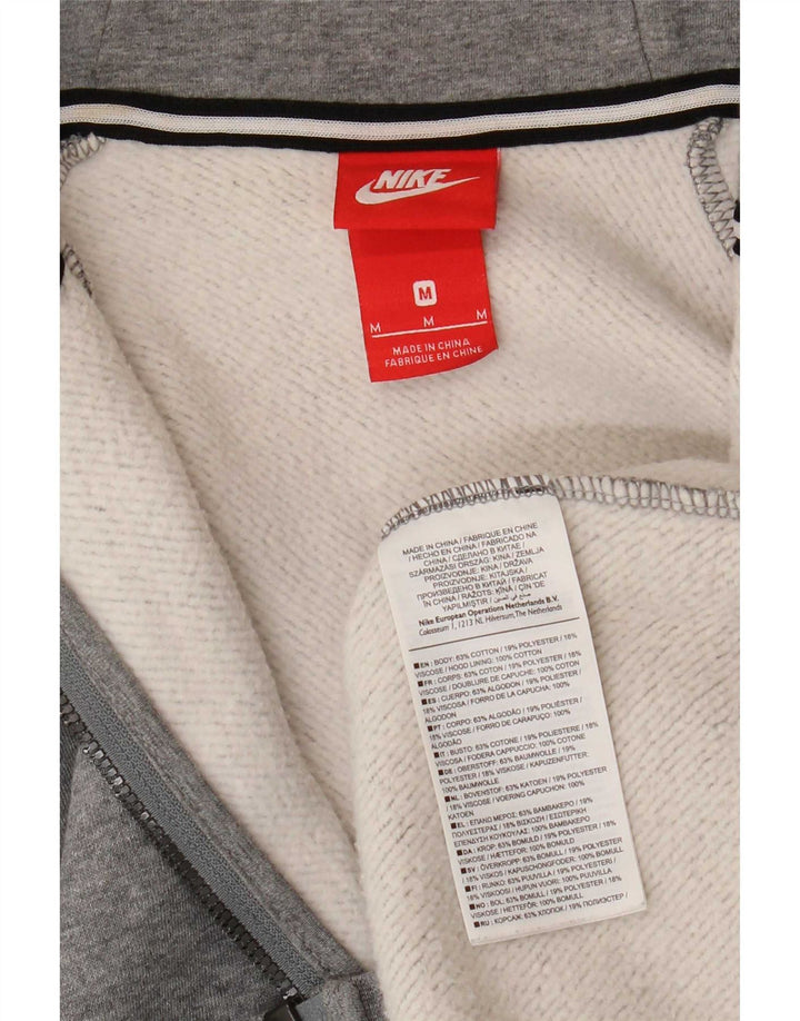 Felpa con cappuccio e zip Nike da uomo in cotone grigio medio