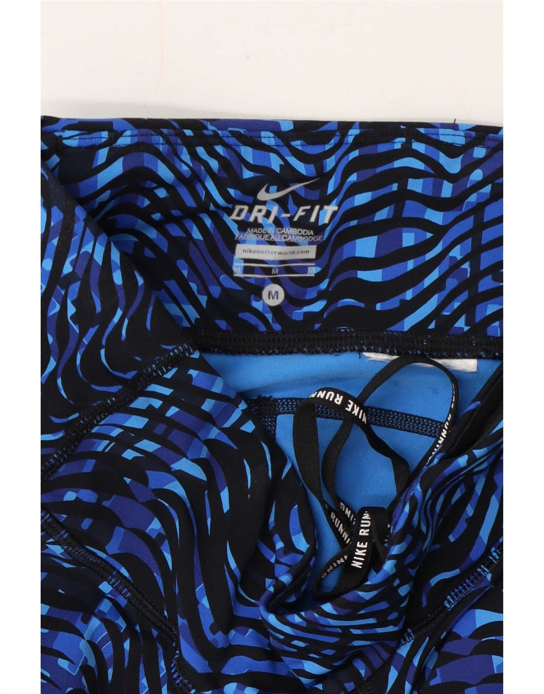 Leggings Nike Dri Fit modello astratto da donna UK 12 Chevron blu medio