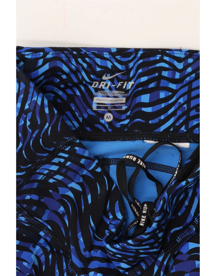 Leggings Nike Dri Fit modello astratto da donna UK 12 Chevron blu medio