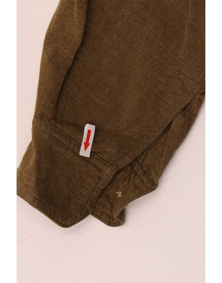 Camicia vintage in flanella da uomo verde medio Classic